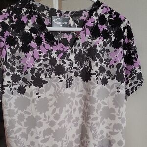 Butter Women's Floral Top - Black, Purple, and Gray